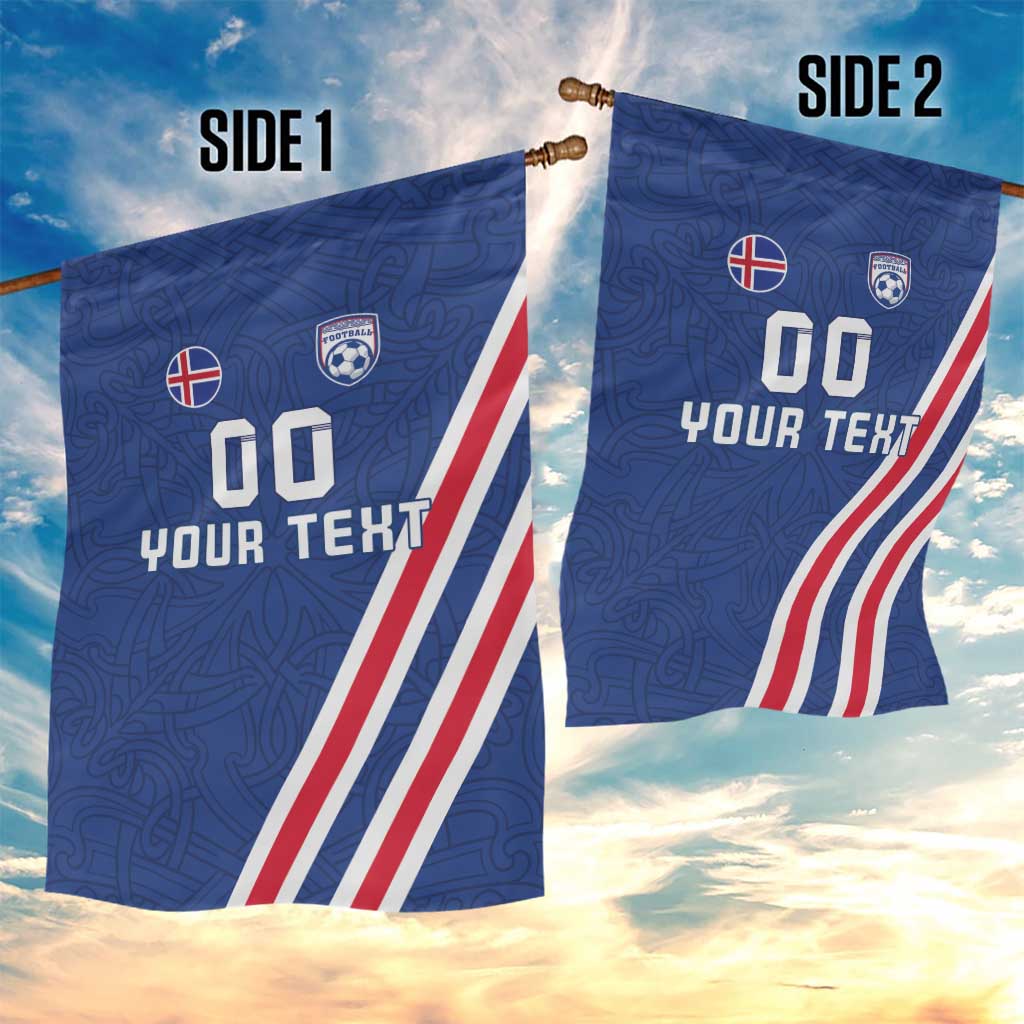 Custom Iceland Football Garden Flag Strakarnir Okkar Celtic Pattern