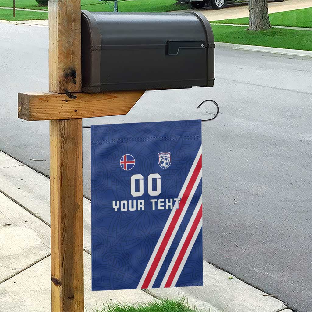 Custom Iceland Football Garden Flag Strakarnir Okkar Celtic Pattern