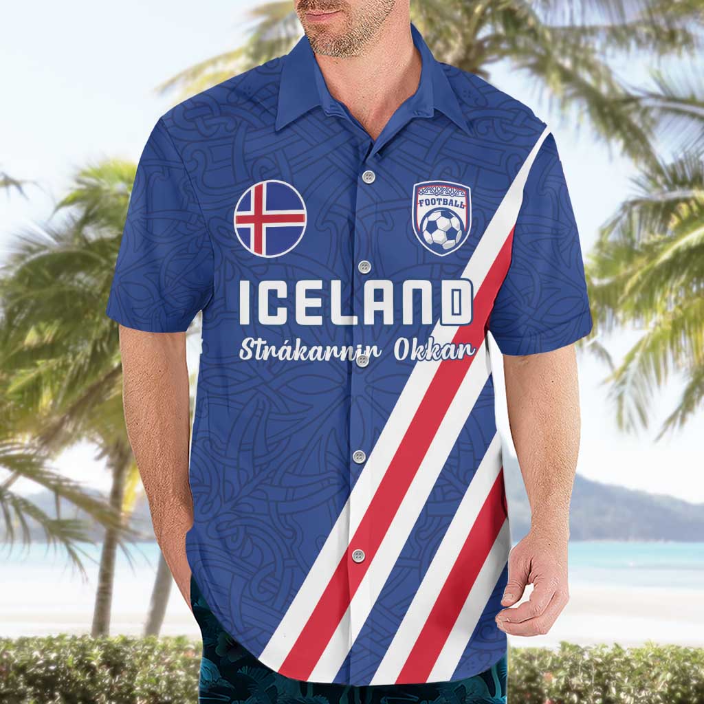 Custom Iceland Football Hawaiian Shirt Strakarnir Okkar Celtic Pattern