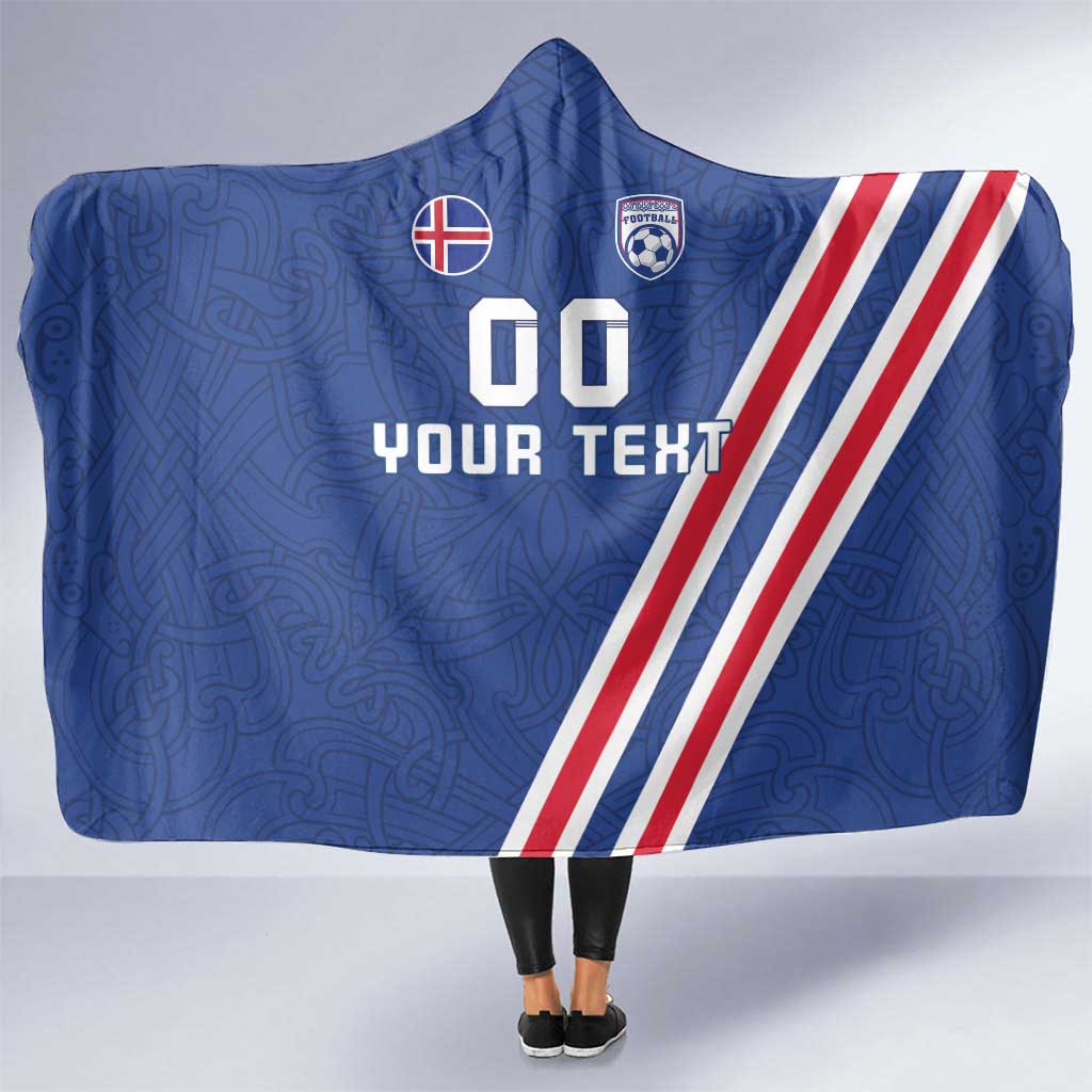 Custom Iceland Football Hooded Blanket Strakarnir Okkar Celtic Pattern