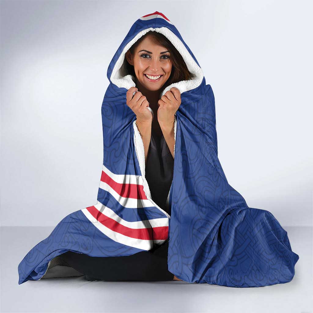 Custom Iceland Football Hooded Blanket Strakarnir Okkar Celtic Pattern