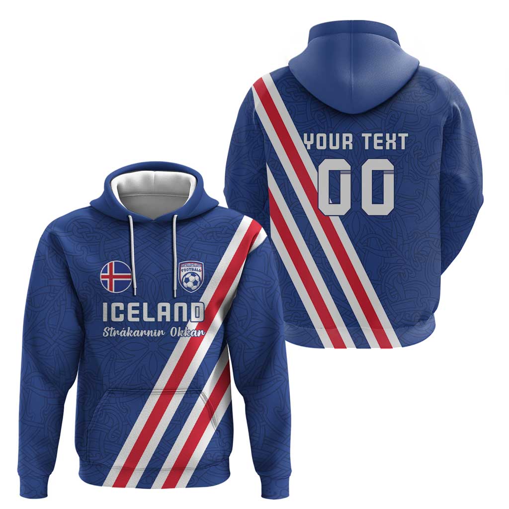 Custom Iceland Football Hoodie Strakarnir Okkar Celtic Pattern