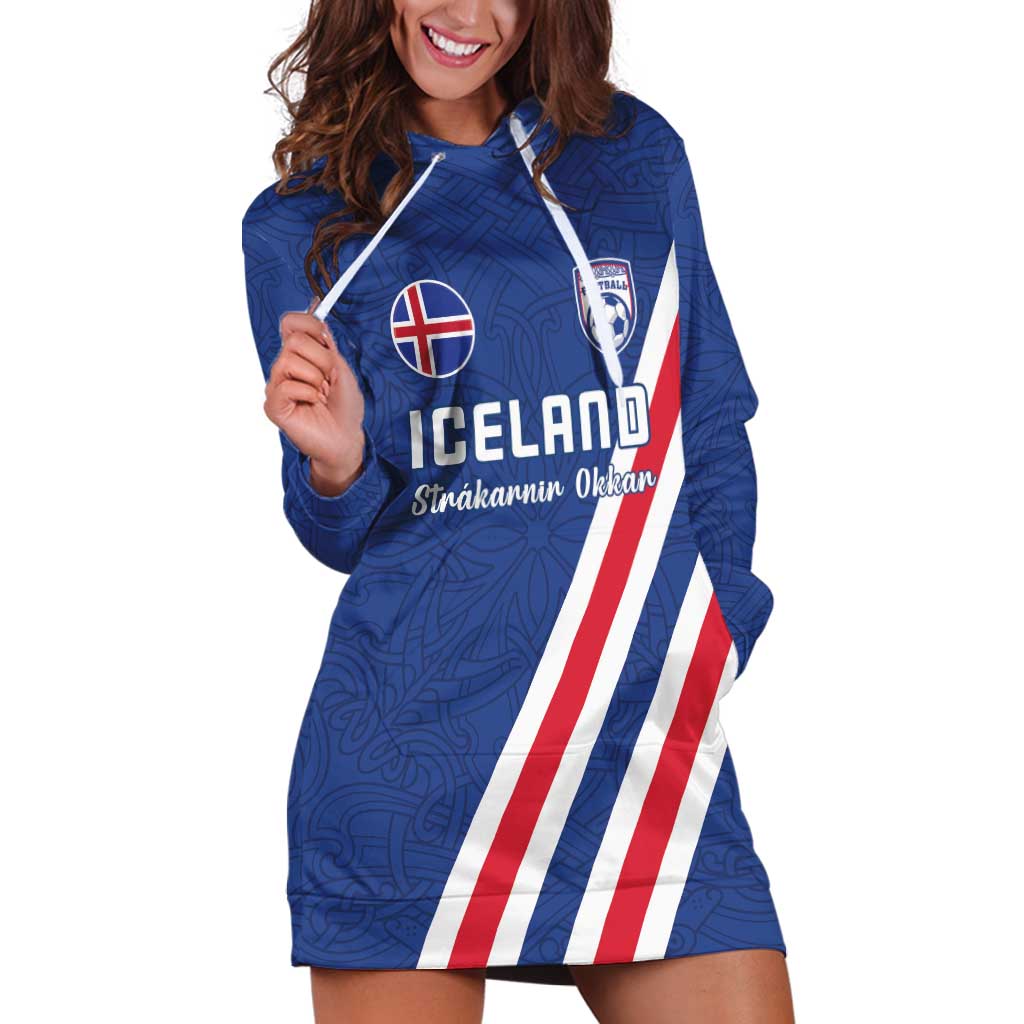Custom Iceland Football Hoodie Dress Strakarnir Okkar Celtic Pattern