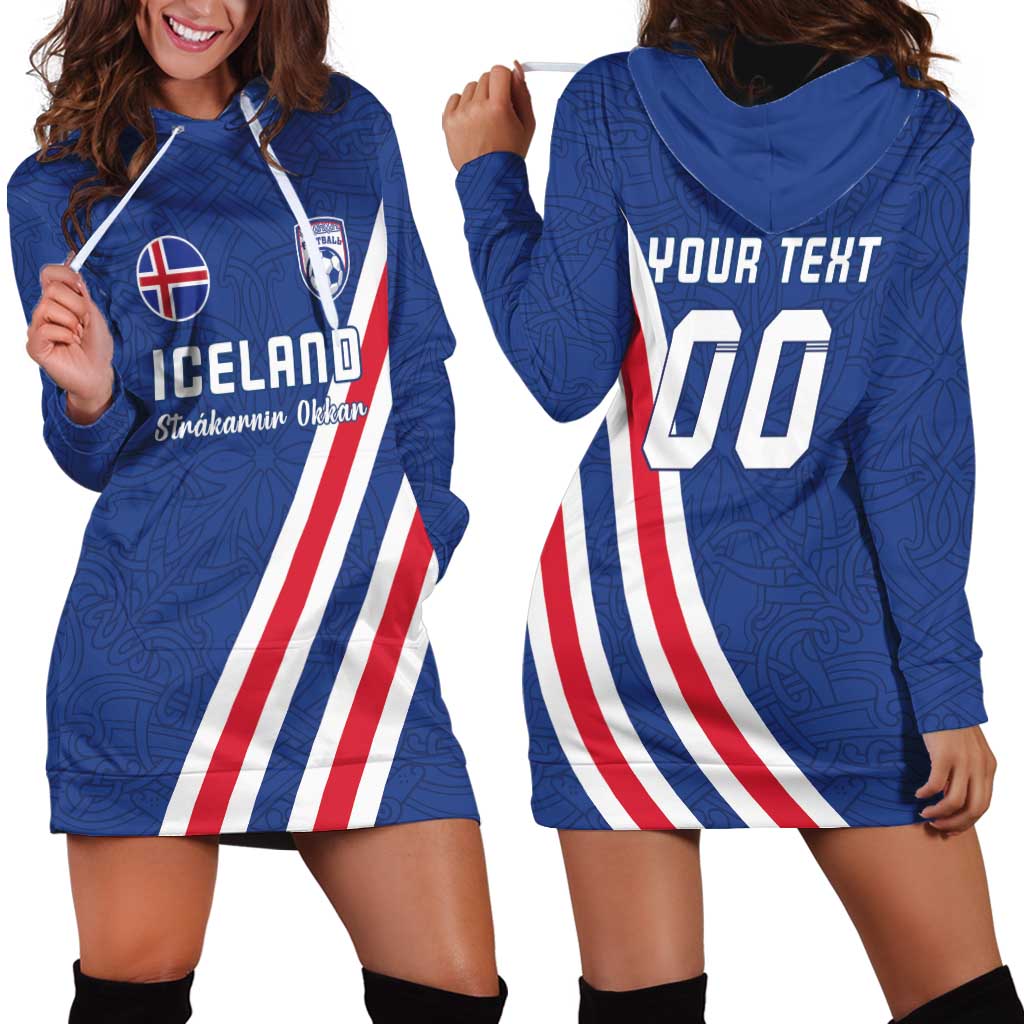 Custom Iceland Football Hoodie Dress Strakarnir Okkar Celtic Pattern