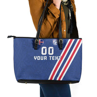 Custom Iceland Football Leather Tote Bag Strakarnir Okkar Celtic Pattern