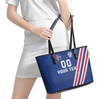 Custom Iceland Football Leather Tote Bag Strakarnir Okkar Celtic Pattern