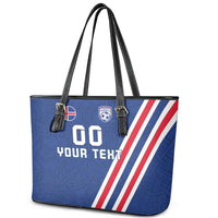Custom Iceland Football Leather Tote Bag Strakarnir Okkar Celtic Pattern