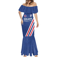 Custom Iceland Football Mermaid Dress Strakarnir Okkar Celtic Pattern