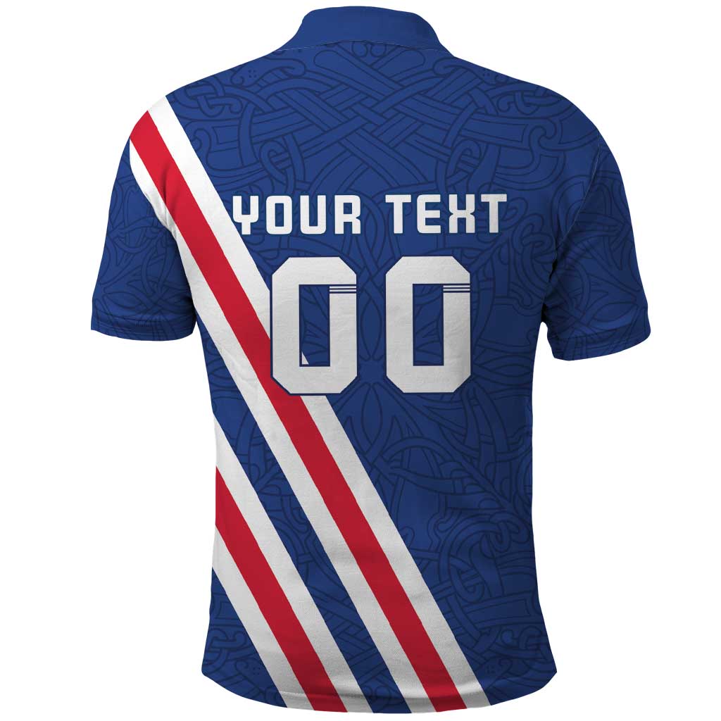 Custom Iceland Football Polo Shirt Strakarnir Okkar Celtic Pattern
