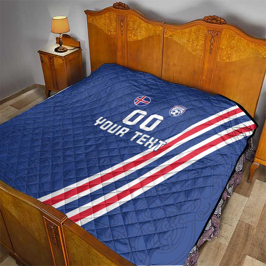 Custom Iceland Football Quilt Strakarnir Okkar Celtic Pattern