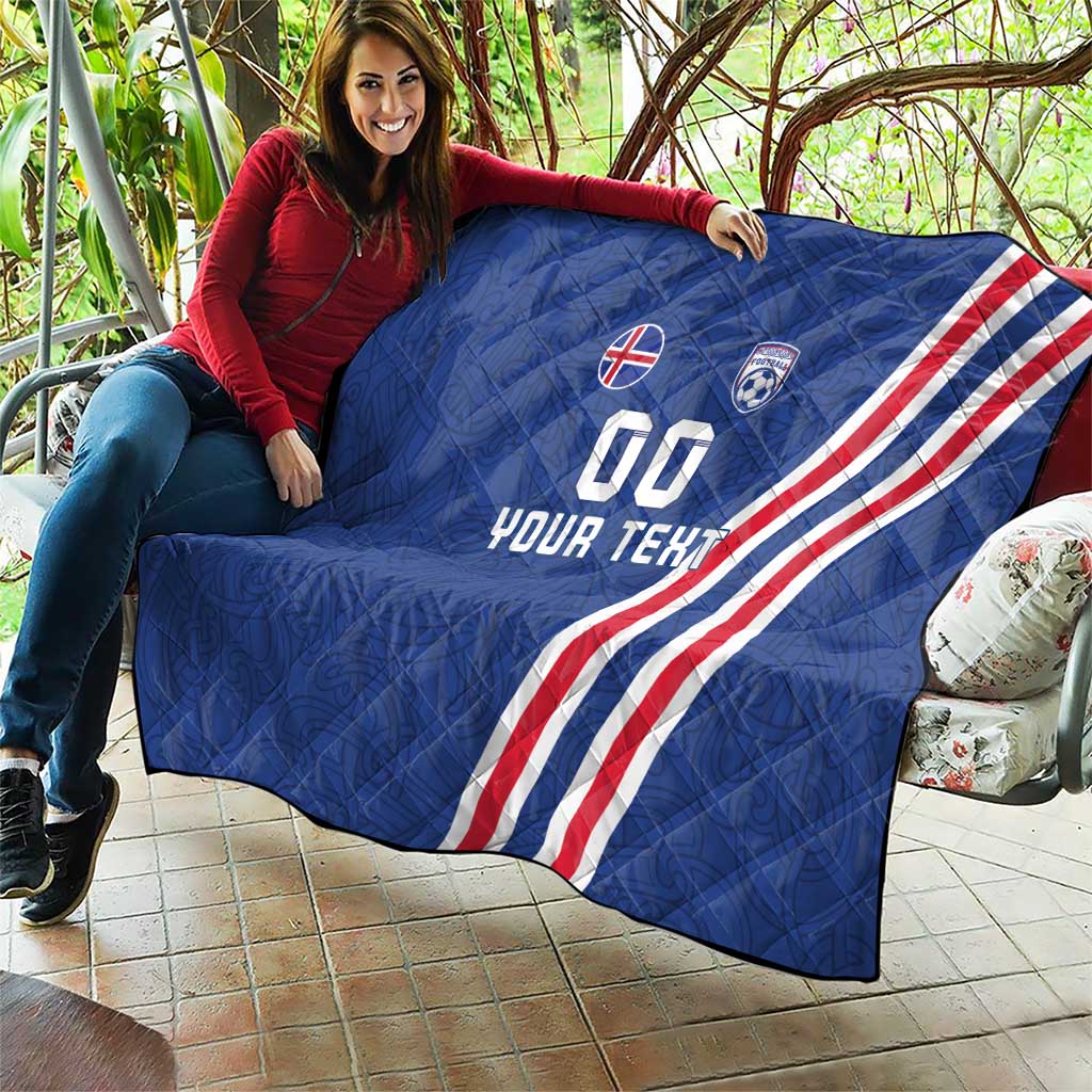 Custom Iceland Football Quilt Strakarnir Okkar Celtic Pattern