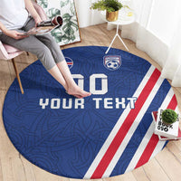 Custom Iceland Football Round Carpet Strakarnir Okkar Celtic Pattern