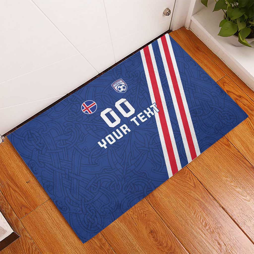 Custom Iceland Football Rubber Doormat Strakarnir Okkar Celtic Pattern