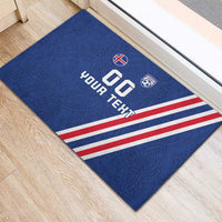 Custom Iceland Football Rubber Doormat Strakarnir Okkar Celtic Pattern