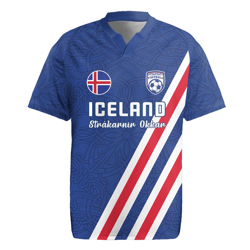 Custom Iceland Football Rugby Jersey Strakarnir Okkar Celtic Pattern