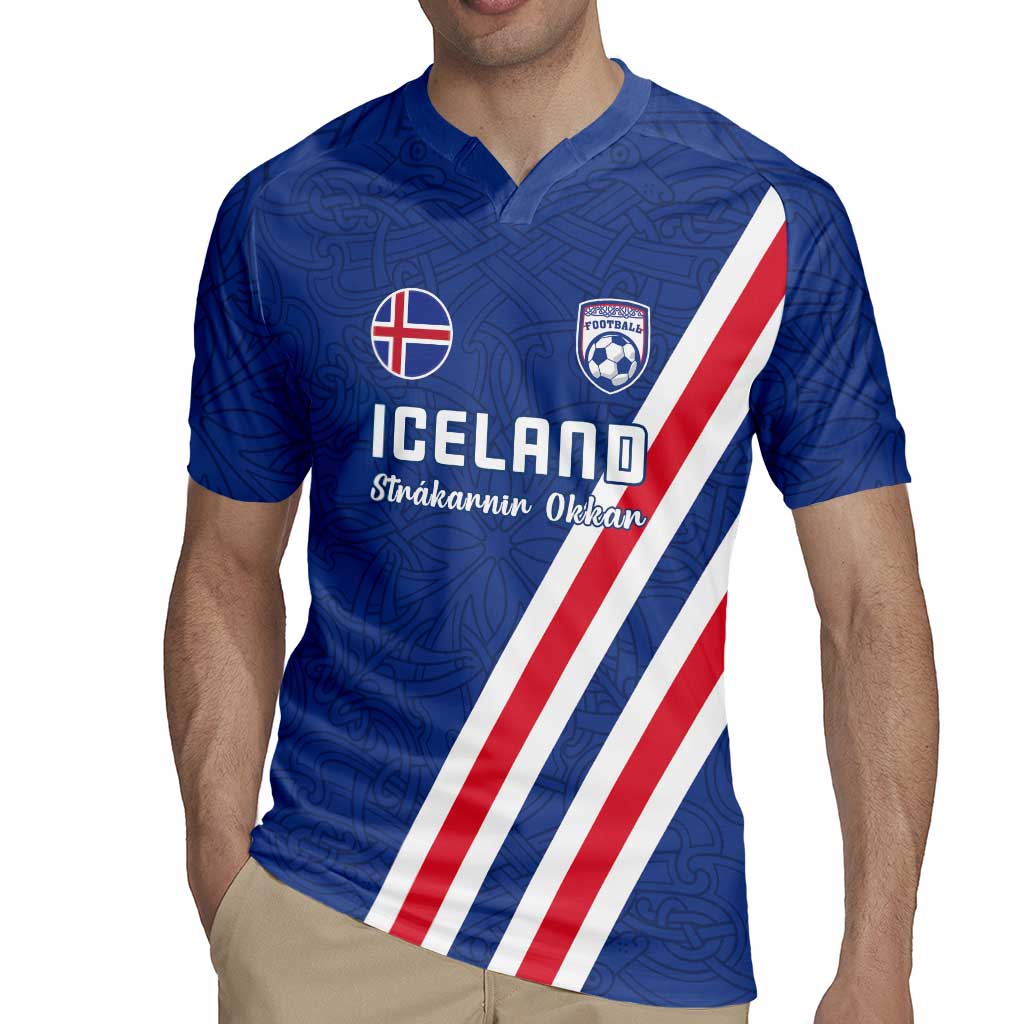 Custom Iceland Football Rugby Jersey Strakarnir Okkar Celtic Pattern