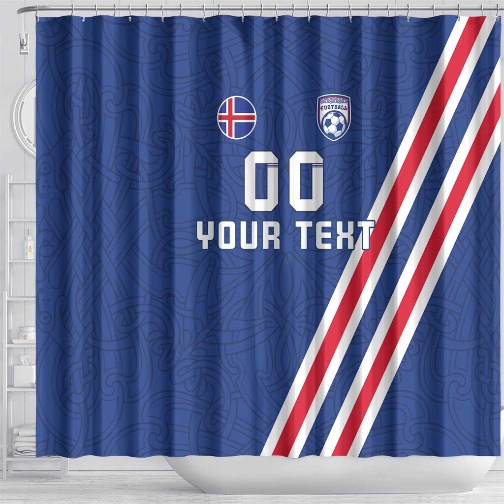Custom Iceland Football Shower Curtain Strakarnir Okkar Celtic Pattern