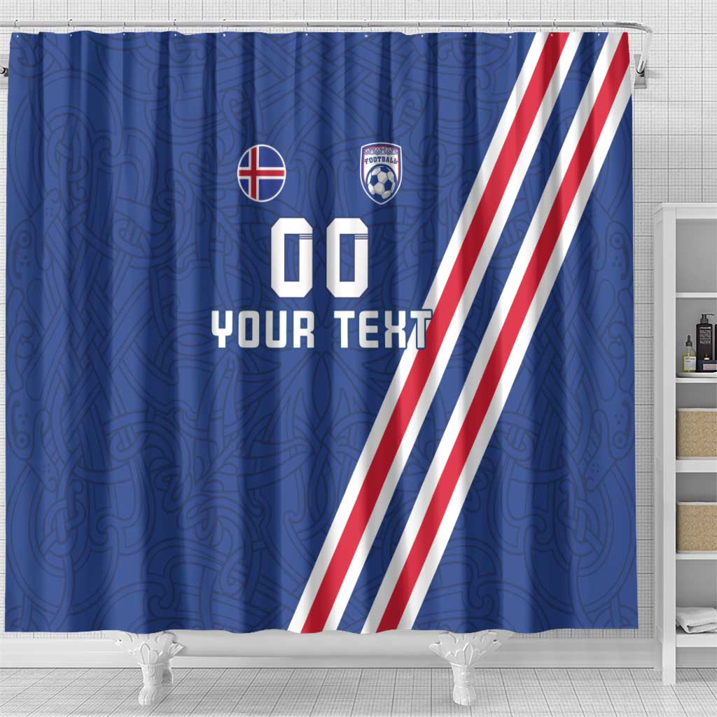 Custom Iceland Football Shower Curtain Strakarnir Okkar Celtic Pattern