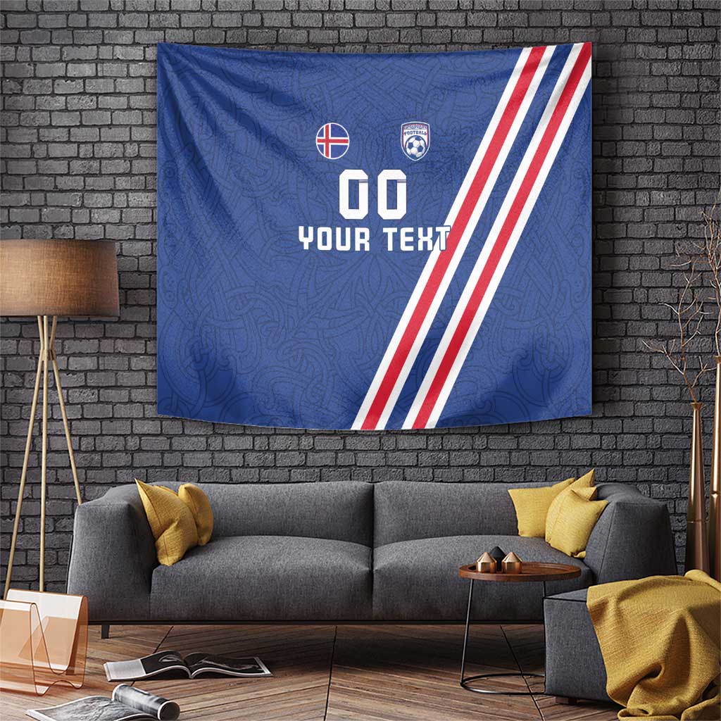 Custom Iceland Football Tapestry Strakarnir Okkar Celtic Pattern
