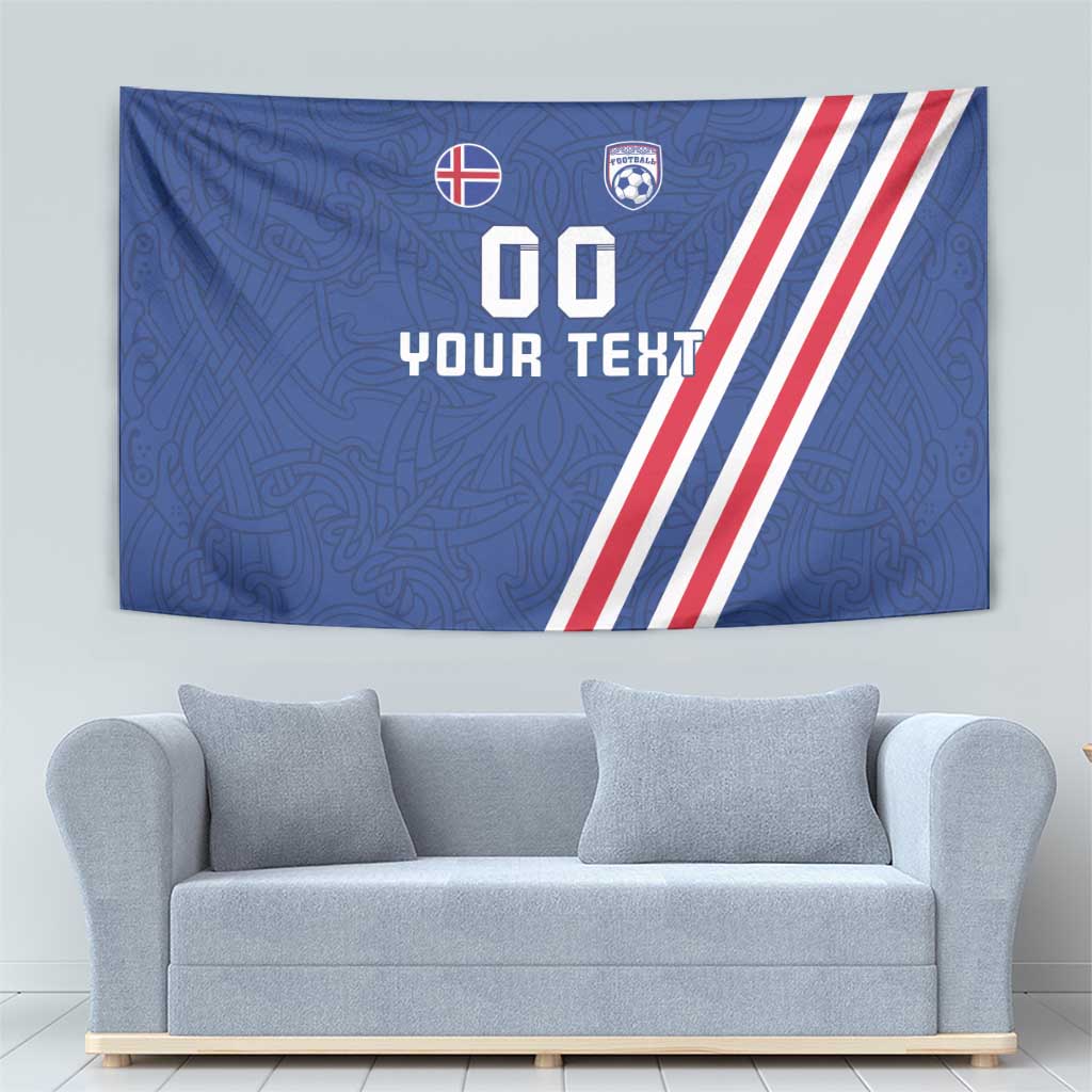 Custom Iceland Football Tapestry Strakarnir Okkar Celtic Pattern