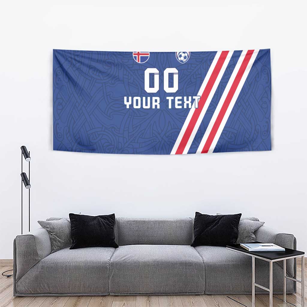 Custom Iceland Football Tapestry Strakarnir Okkar Celtic Pattern