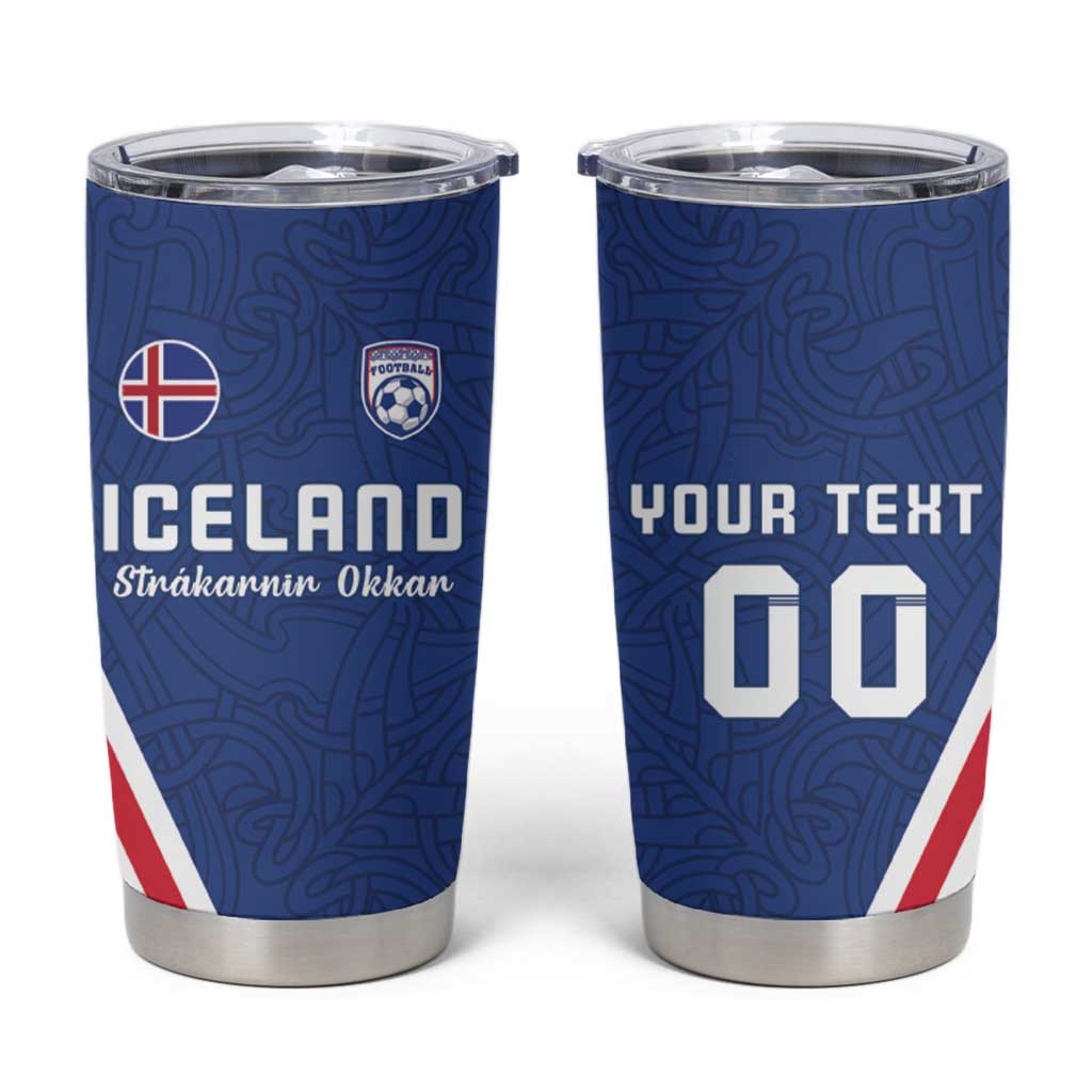Custom Iceland Football Tumbler Cup Strakarnir Okkar Celtic Pattern