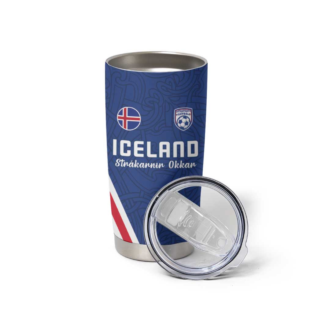 Custom Iceland Football Tumbler Cup Strakarnir Okkar Celtic Pattern