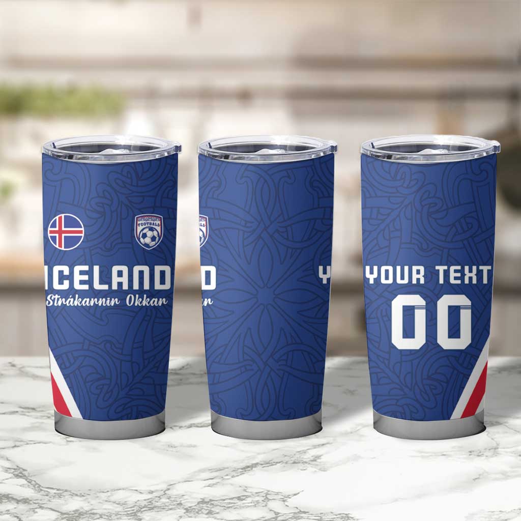 Custom Iceland Football Tumbler Cup Strakarnir Okkar Celtic Pattern