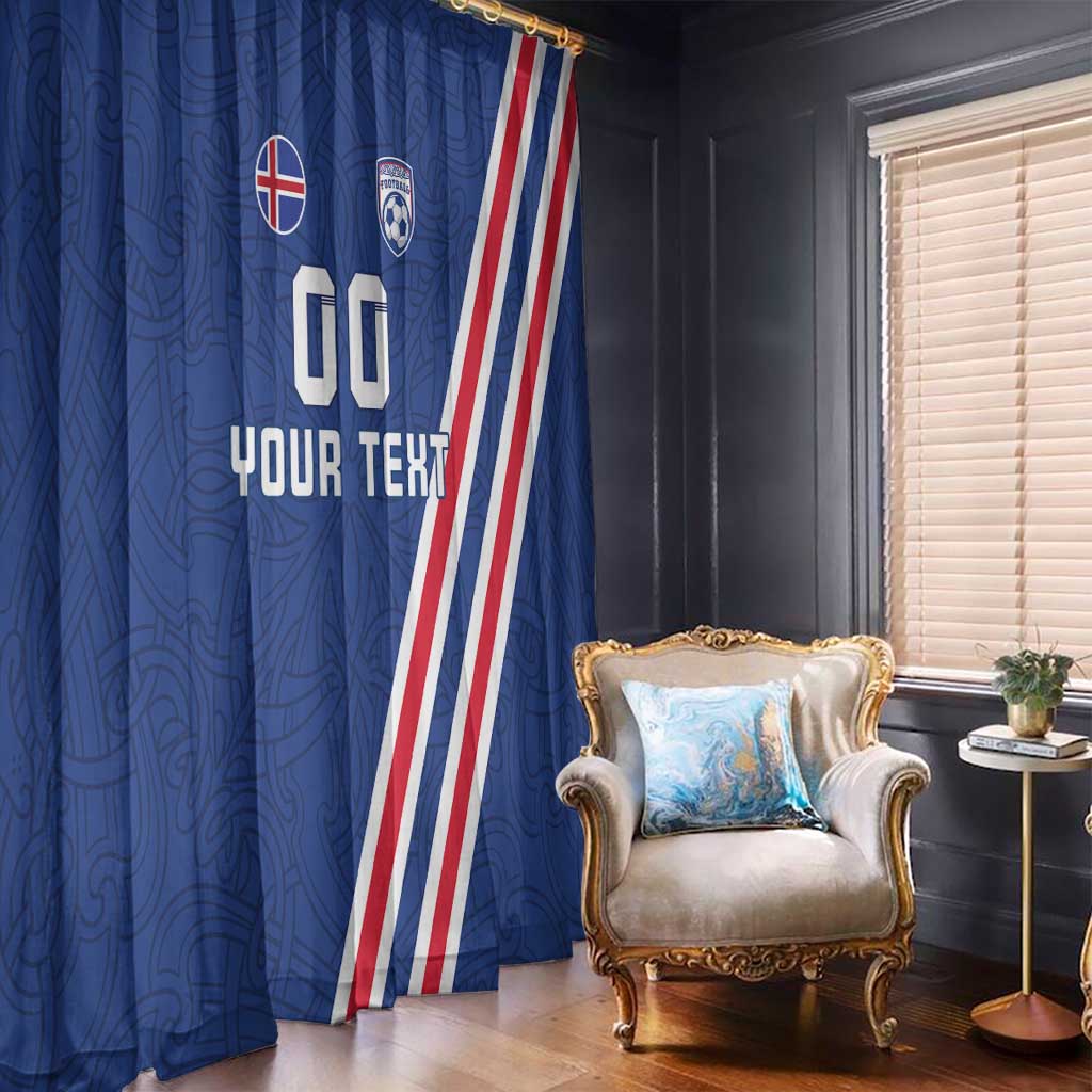 Custom Iceland Football Window Curtain Strakarnir Okkar Celtic Pattern