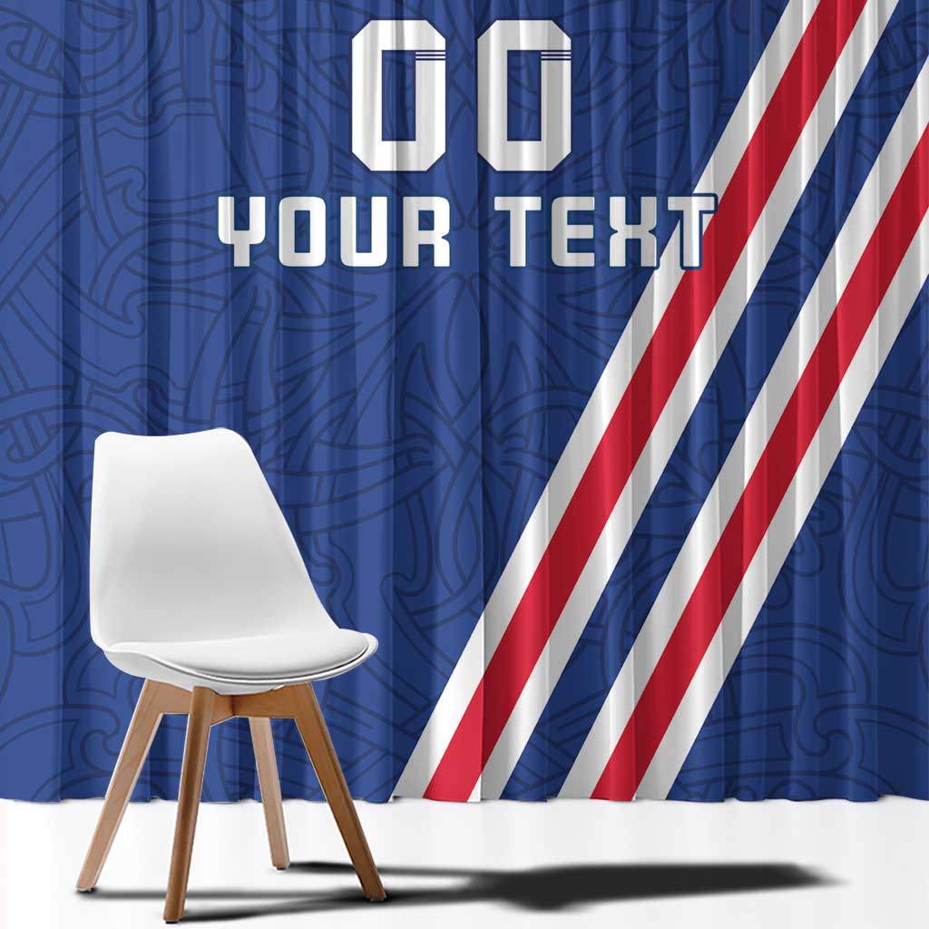 Custom Iceland Football Window Curtain Strakarnir Okkar Celtic Pattern