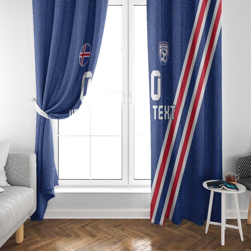 Custom Iceland Football Window Curtain Strakarnir Okkar Celtic Pattern