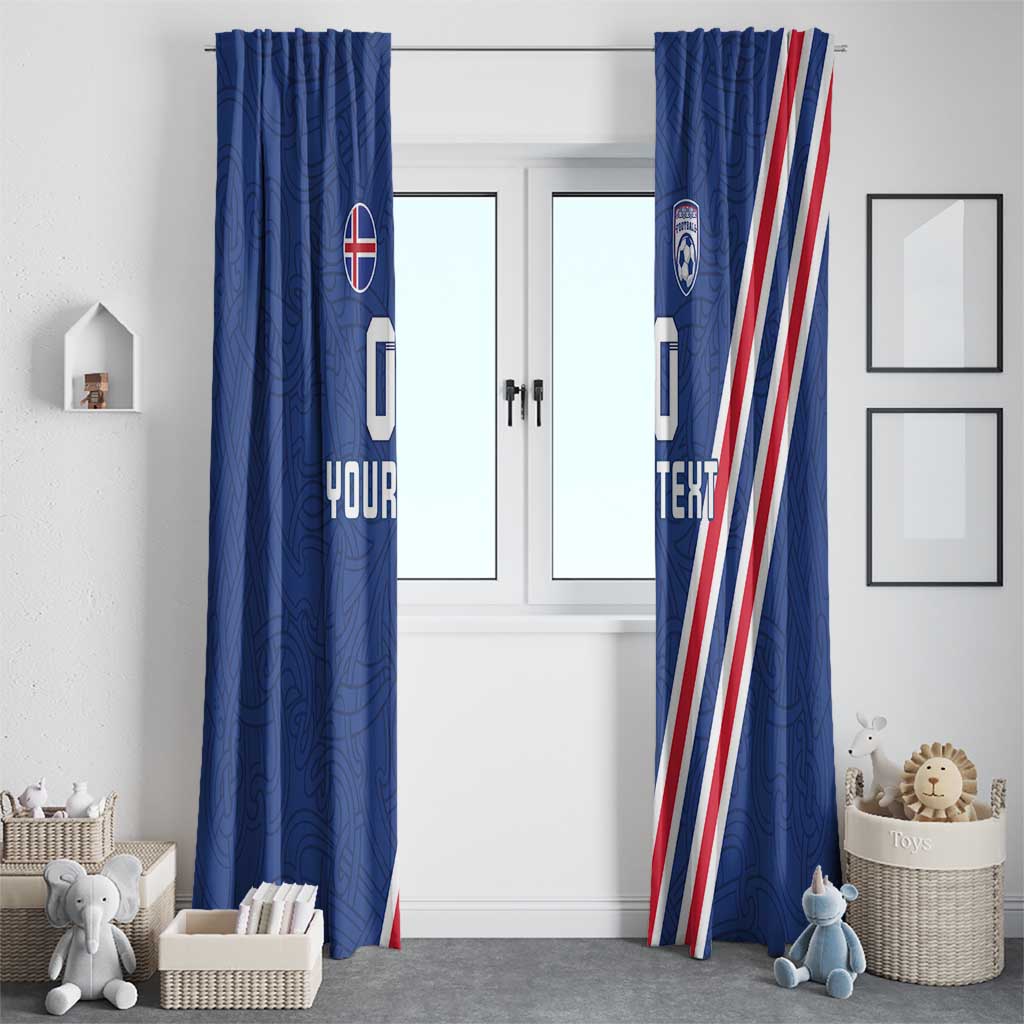 Custom Iceland Football Window Curtain Strakarnir Okkar Celtic Pattern