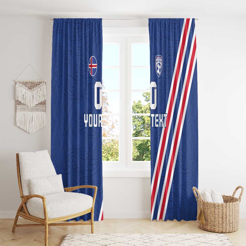 Custom Iceland Football Window Curtain Strakarnir Okkar Celtic Pattern