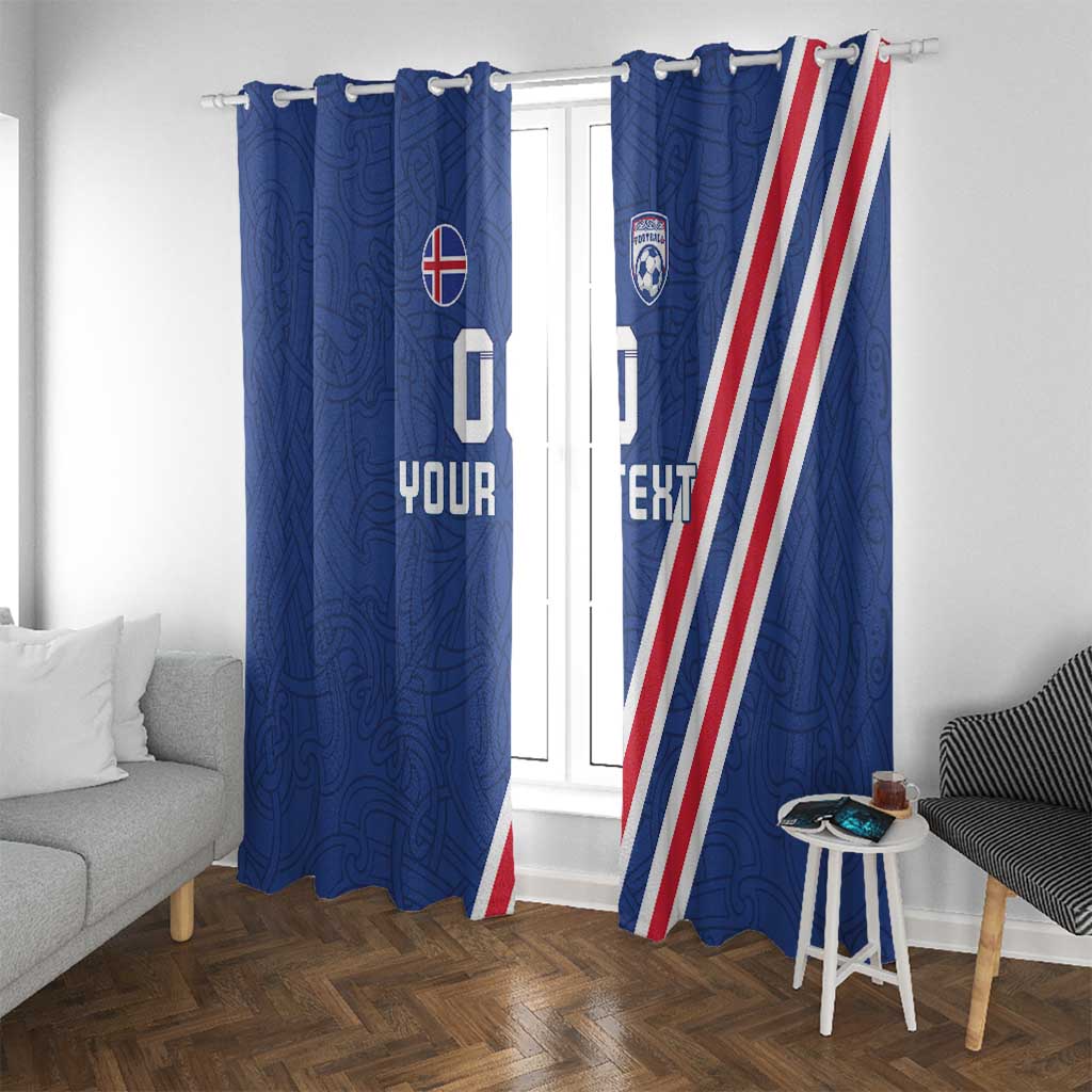 Custom Iceland Football Window Curtain Strakarnir Okkar Celtic Pattern