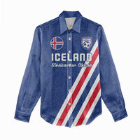 Custom Iceland Football Women Casual Shirt Strakarnir Okkar Celtic Pattern