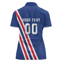 Custom Iceland Football Women Polo Shirt Strakarnir Okkar Celtic Pattern