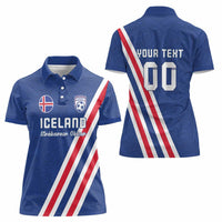 Custom Iceland Football Women Polo Shirt Strakarnir Okkar Celtic Pattern