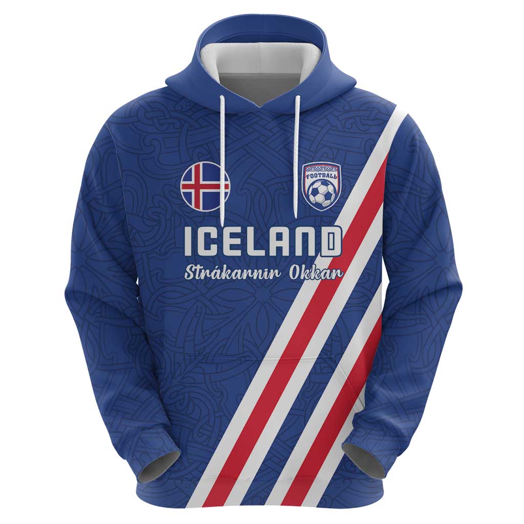 Custom Iceland Football Zip Hoodie Strakarnir Okkar Celtic Pattern
