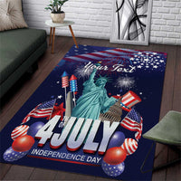 Personalized United States Independence Day Area Rug Statue of Liberty for 4th of July