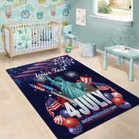 Personalized United States Independence Day Area Rug Statue of Liberty for 4th of July