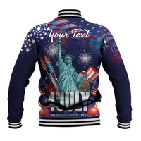 Personalized United States Independence Day Baseball Jacket Statue of Liberty for 4th of July