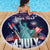 Personalized United States Independence Day Beach Blanket Statue of Liberty for 4th of July