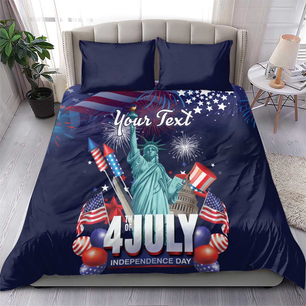Personalized United States Independence Day Bedding Set Statue of Liberty for 4th of July