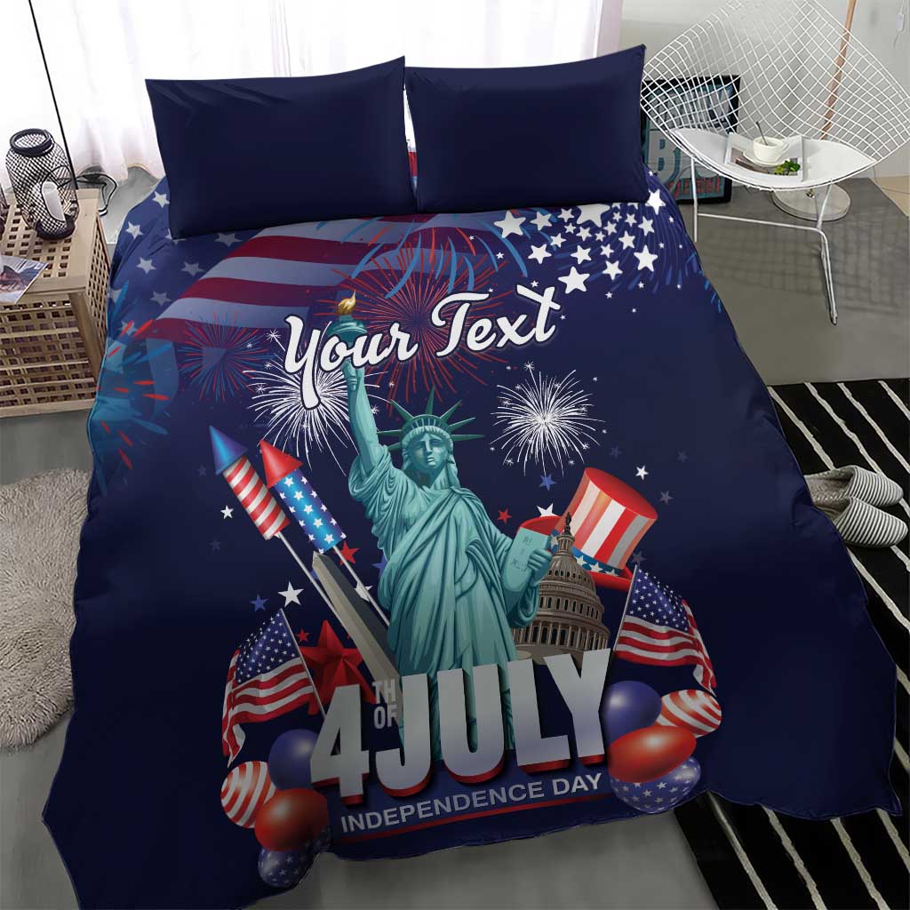 Personalized United States Independence Day Bedding Set Statue of Liberty for 4th of July