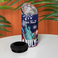 Personalized United States Independence Day 4 in 1 Can Cooler Tumbler Statue of Liberty for 4th of July
