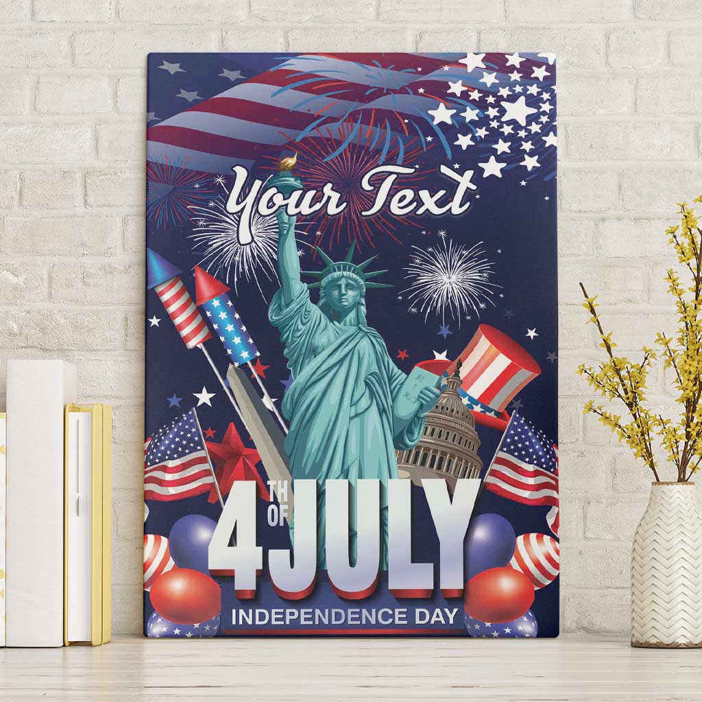 Personalized United States Independence Day Canvas Wall Art Statue of Liberty for 4th of July