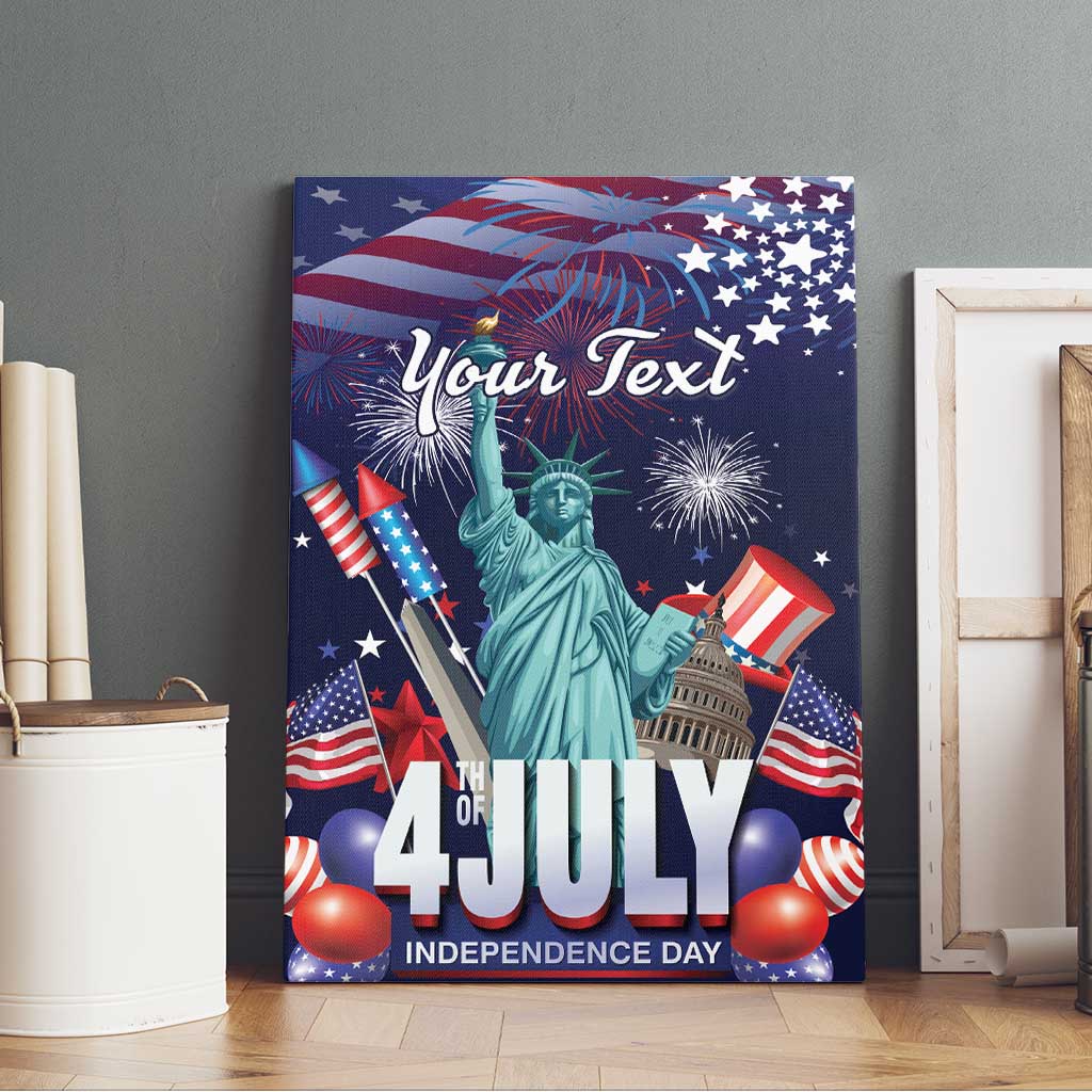 Personalized United States Independence Day Canvas Wall Art Statue of Liberty for 4th of July