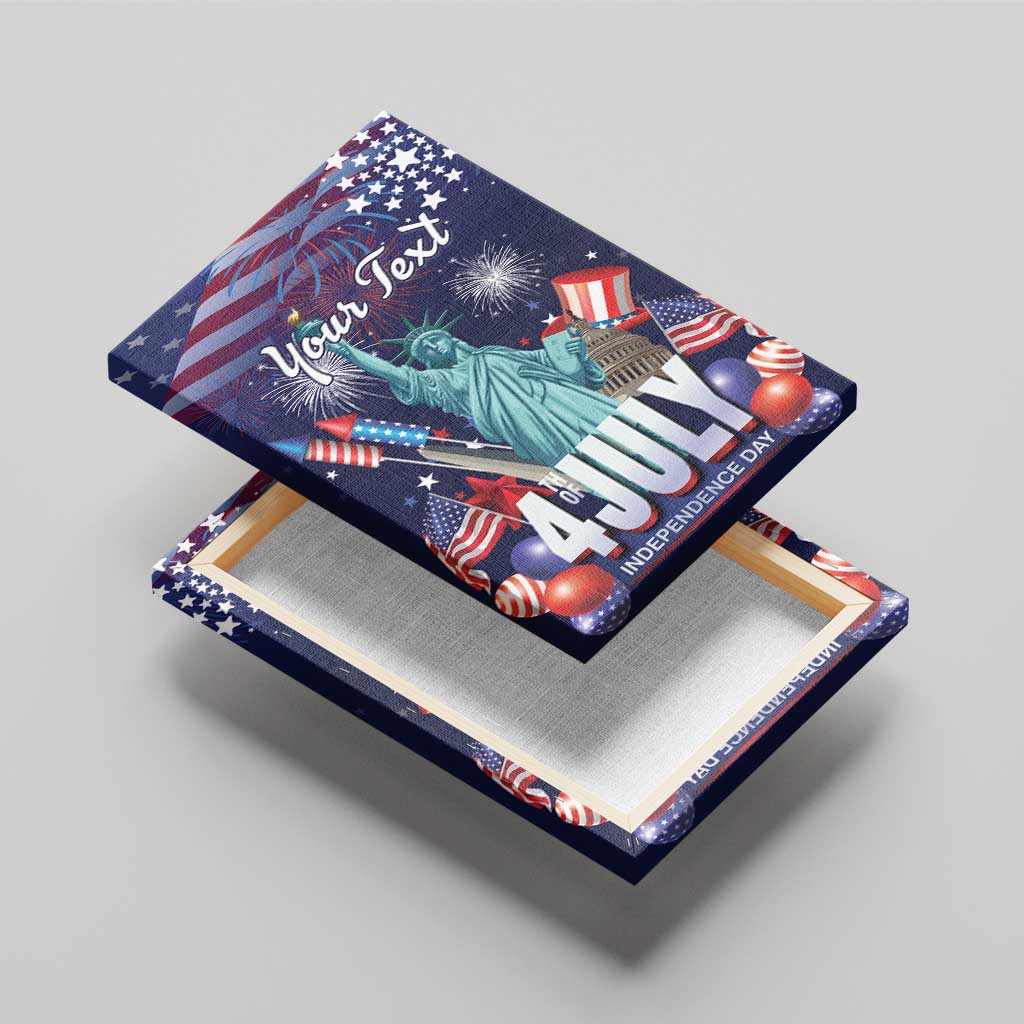Personalized United States Independence Day Canvas Wall Art Statue of Liberty for 4th of July