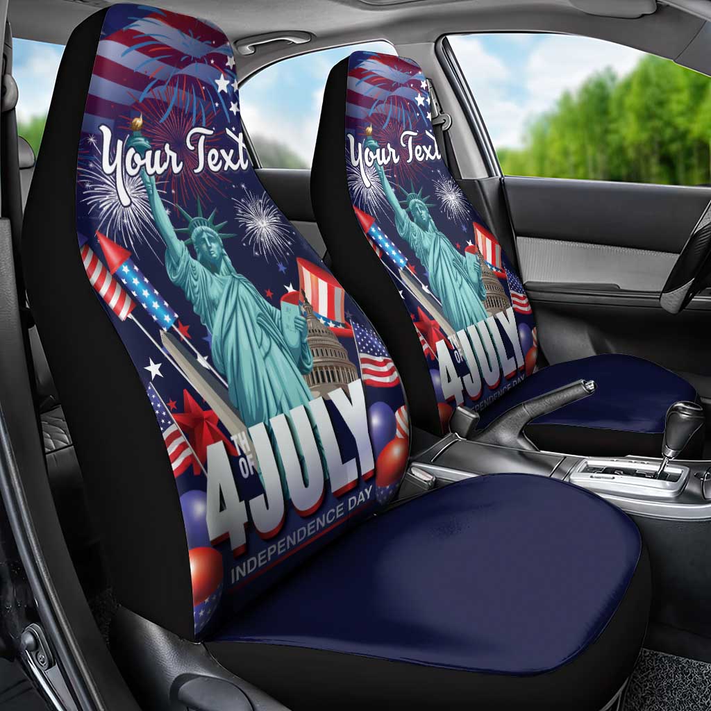 Personalized United States Independence Day Car Seat Cover Statue of Liberty for 4th of July
