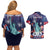 Personalized United States Independence Day Couples Matching Off Shoulder Short Dress and Hawaiian Shirt Statue of Liberty for 4th of July